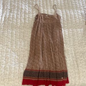 Forever 21 Contemporary Flowy MIDI Dress with Red Detail